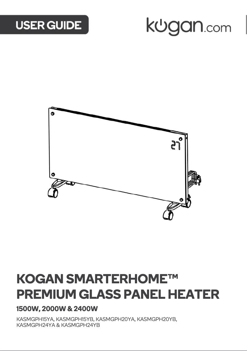 First page image of the manual for KASMGPH15YB