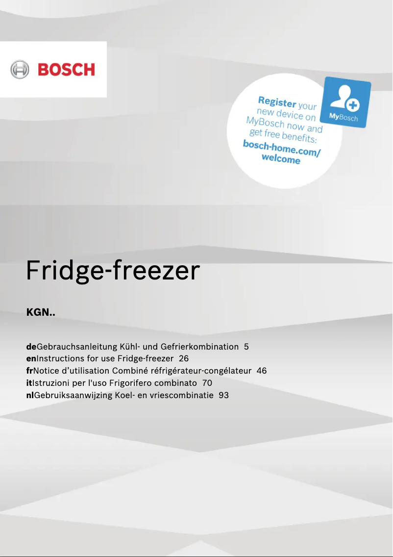 First page image of the manual for KGN36VIEB