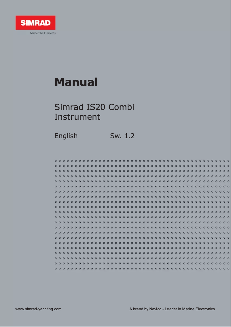 Page 1 of the manual User Manual Simrad IS20 Combi