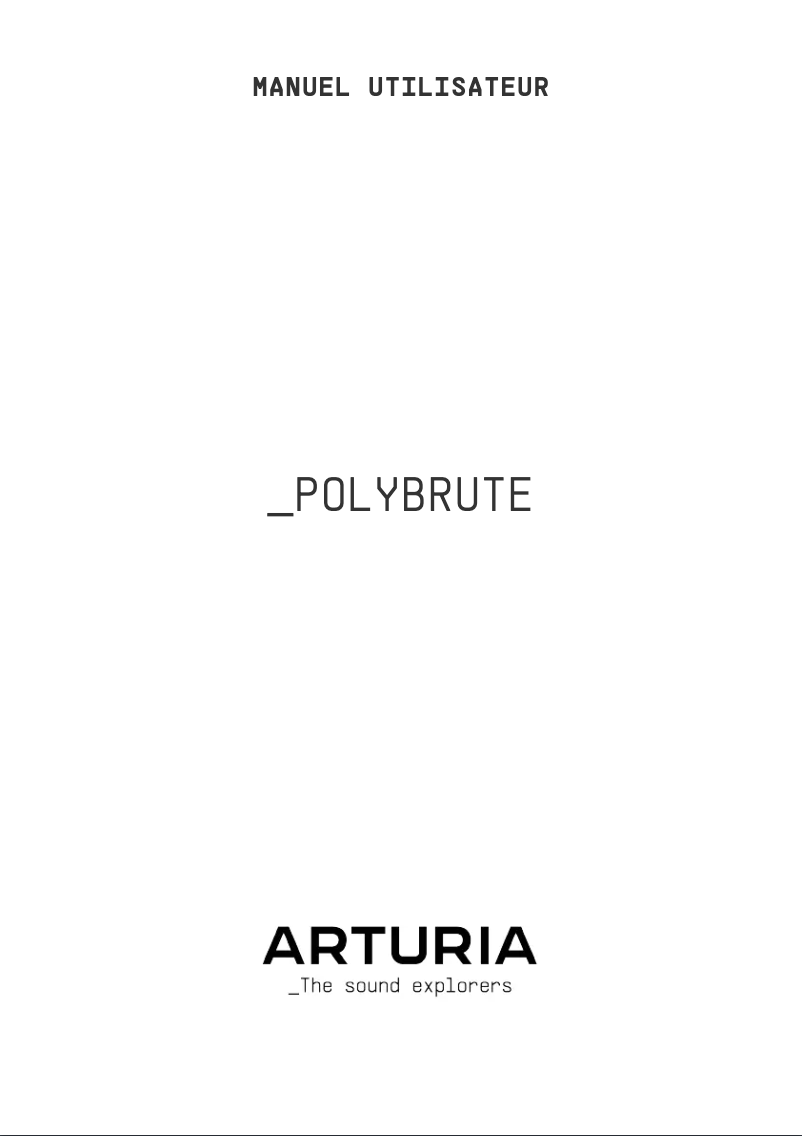 Page 1 of the manual User Manual Arturia PolyBrute