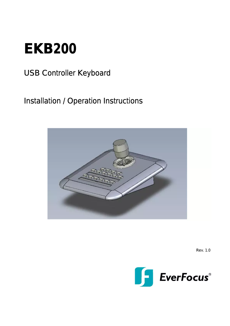 First page image of the manual for EKB200