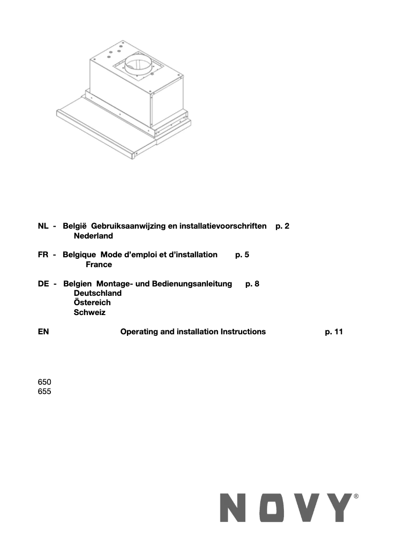 Page 1 of the manual User Manual Novy D 650