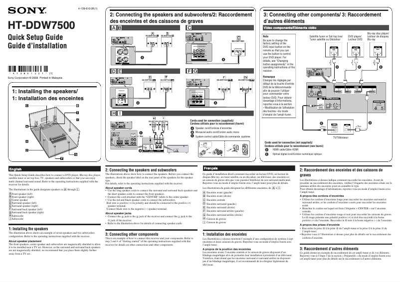 First page image of the manual for HT-DDW7500