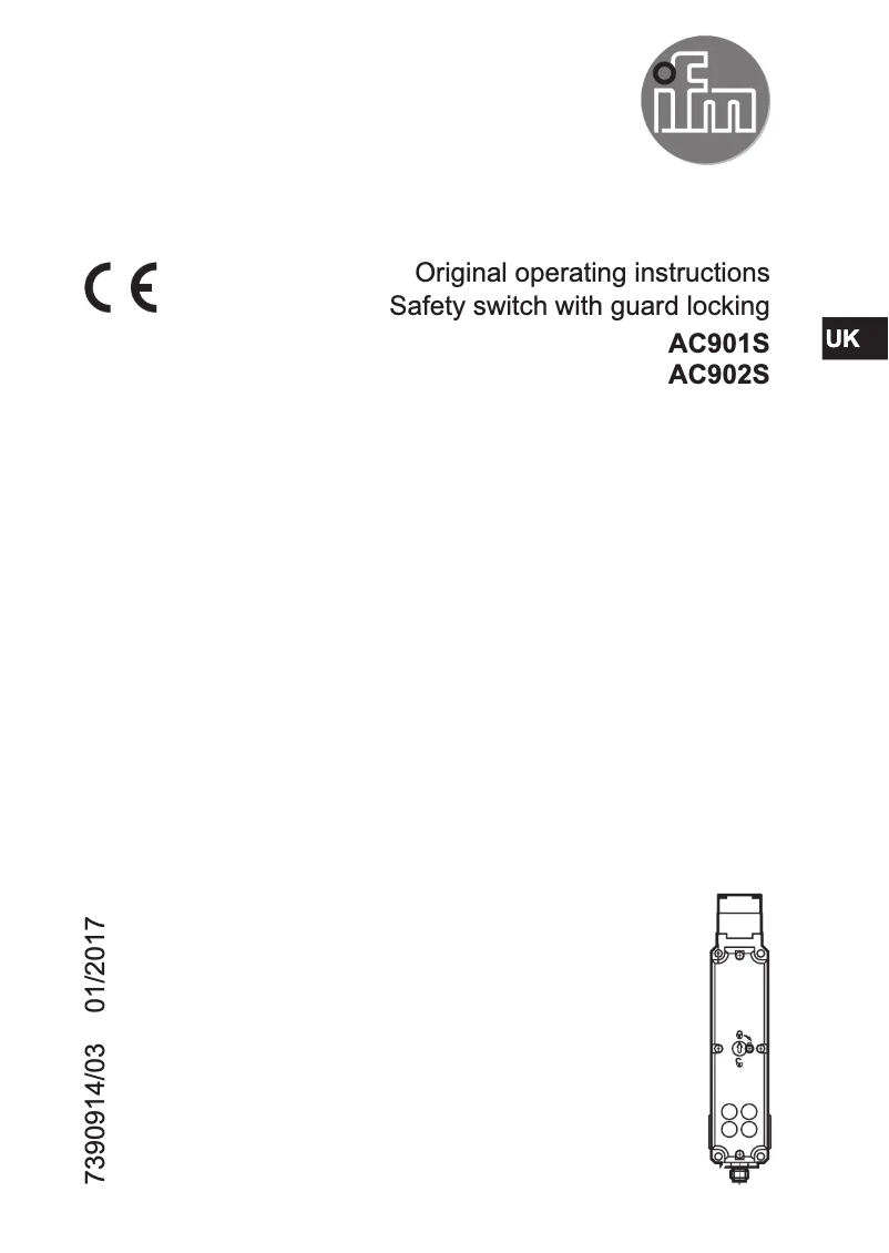 Page 1 of the manual User Manual IFM AC901S