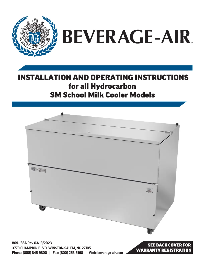 Page 1 of the manual User Manual Beverage-Air SM34HC