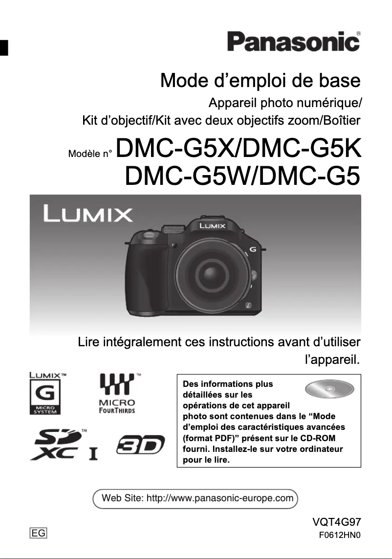 First page image of the manual for Lumix DMC-G5
