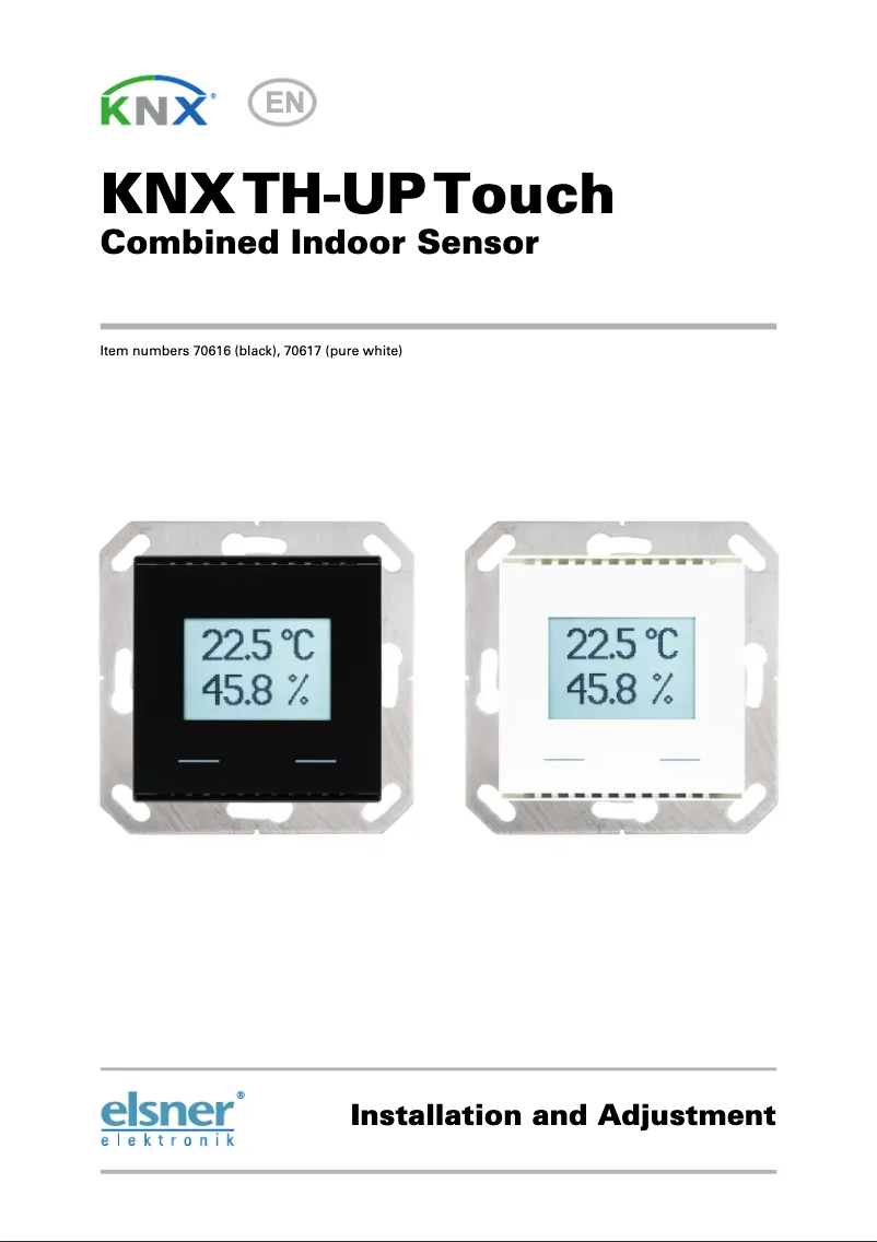 First page image of the manual for KNX TH-UP Touch