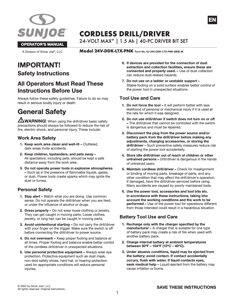 First page image of the manual for 24V-DDK-LTX-PNK