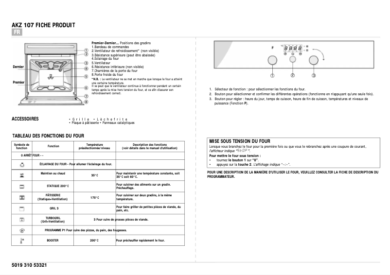 First page image of the manual for AKZ 107 IX