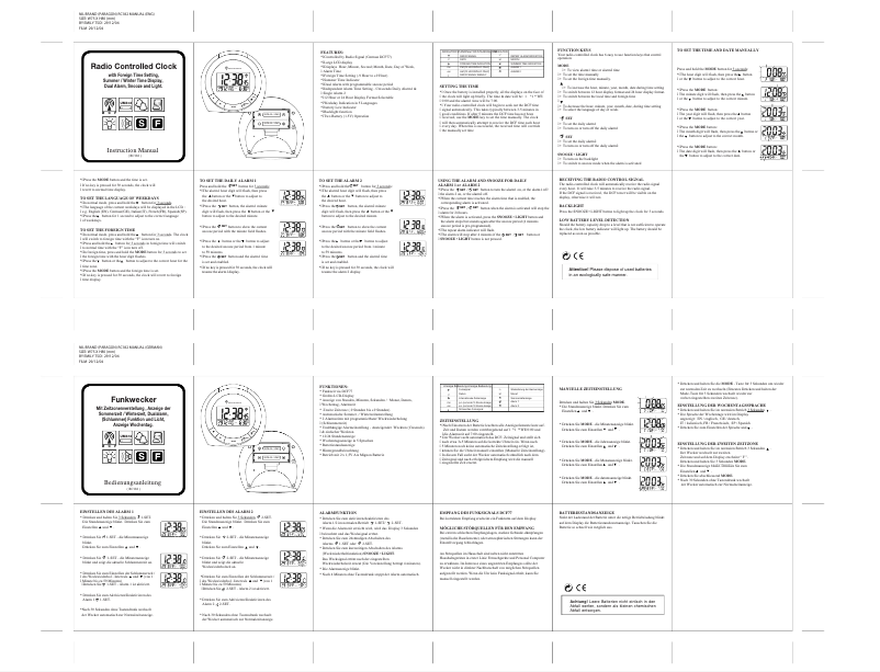 Page 1 of the manual User Manual Techno Line WT 191