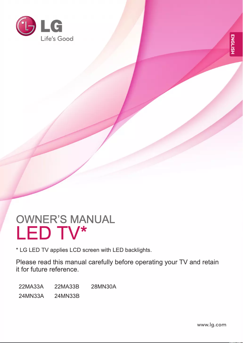 First page image of the manual for 24MN33B