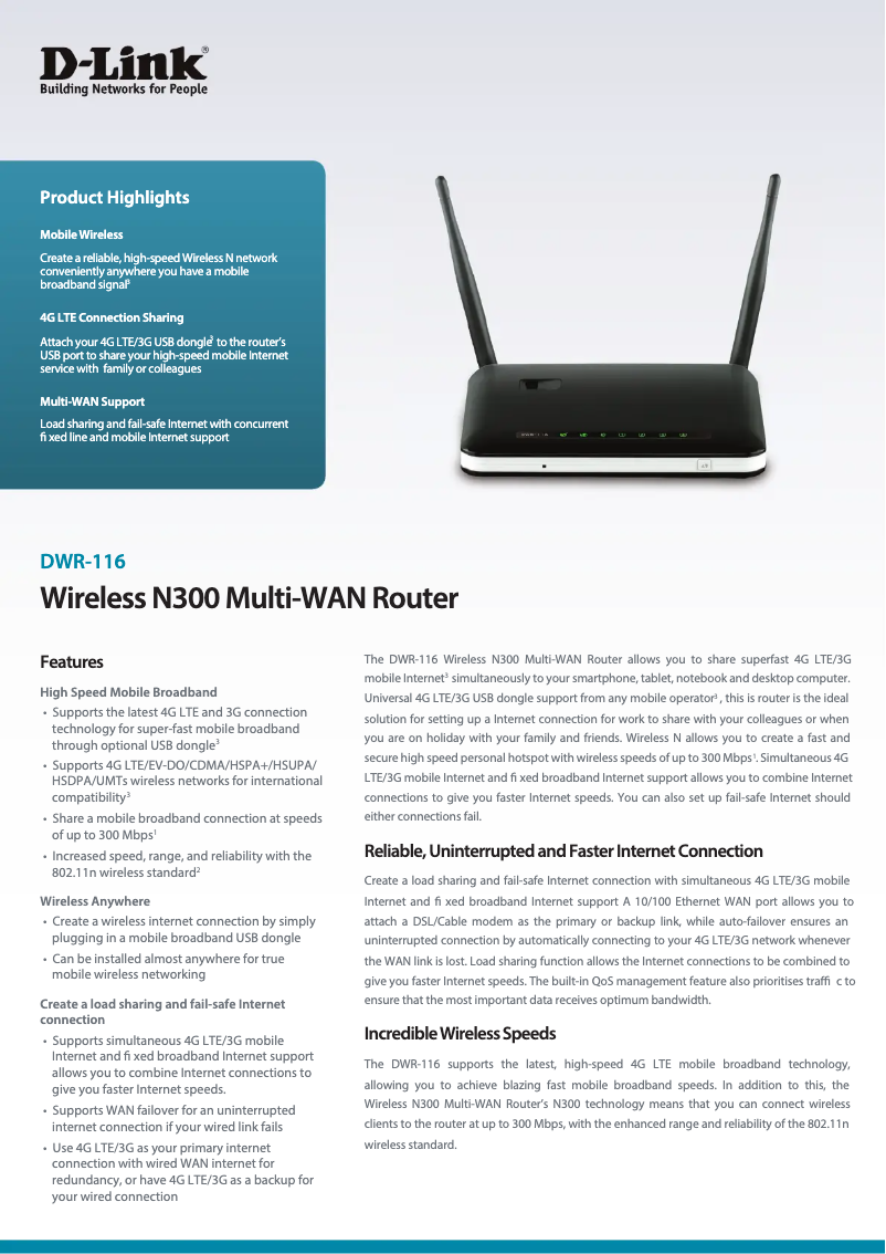 Image de la première page du manuel de l'appareil DWR-116