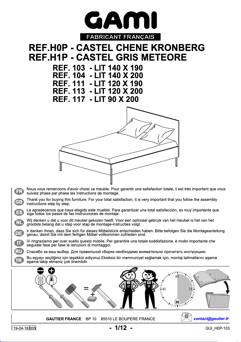 Page 1 of the manual User Manual Gami Castle