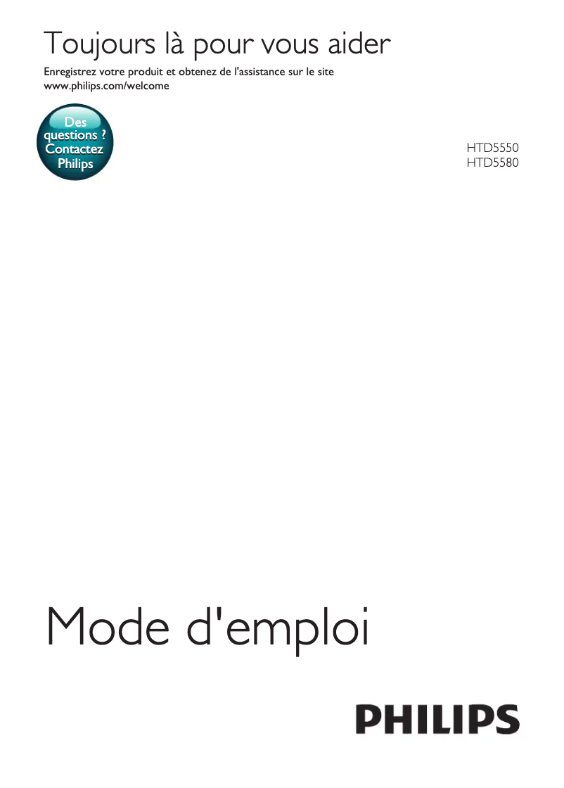 First page image of the manual for HTD5580