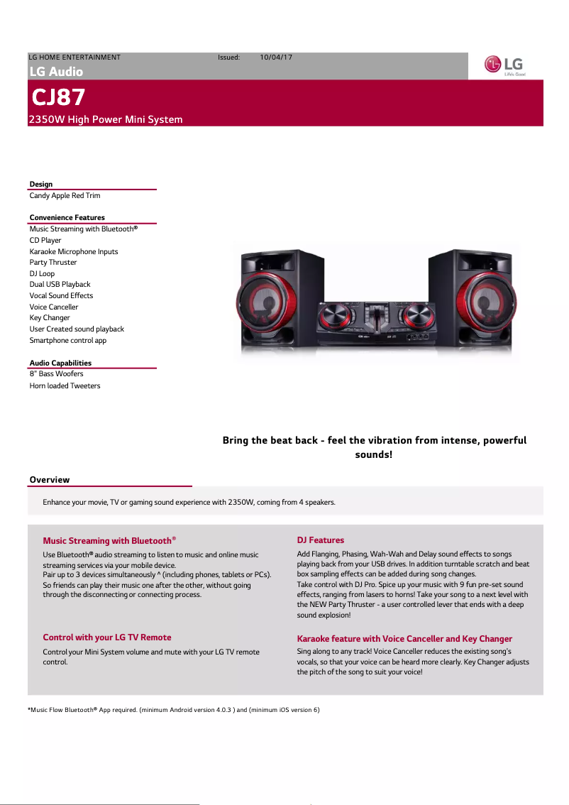 First page image of the manual for CJ87