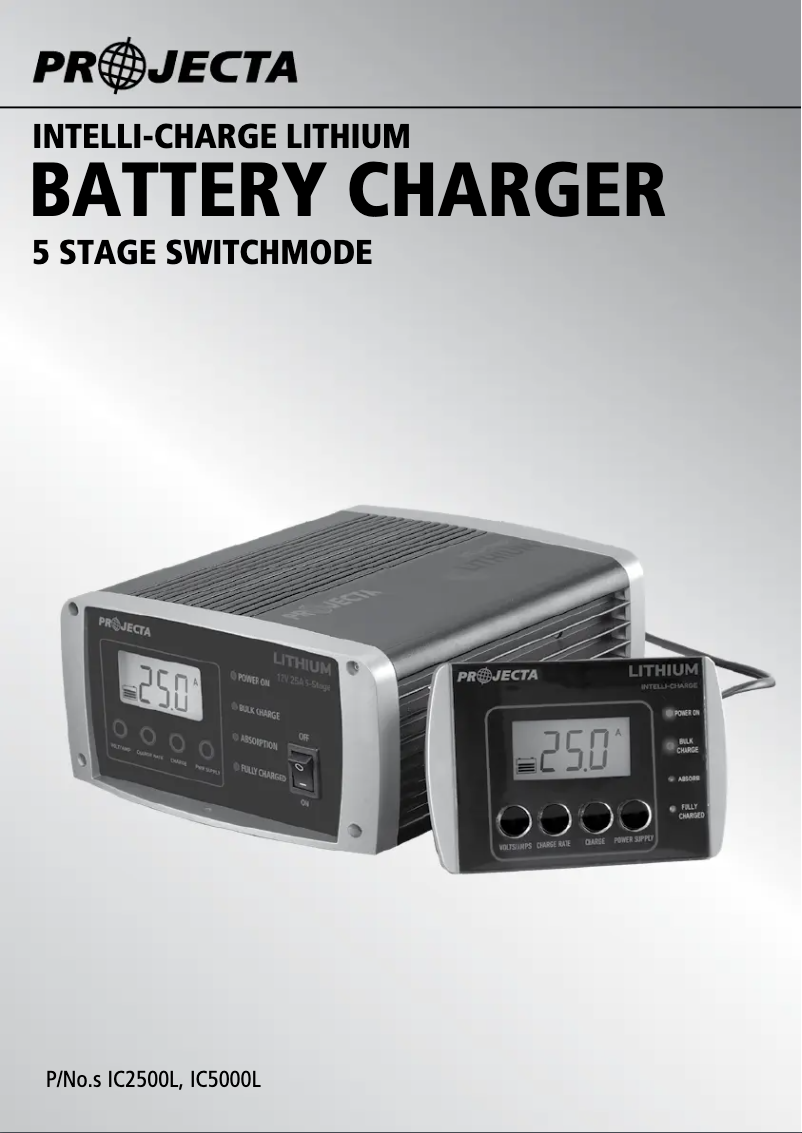 Page 1 of the manual User Manual Projecta IC2500L