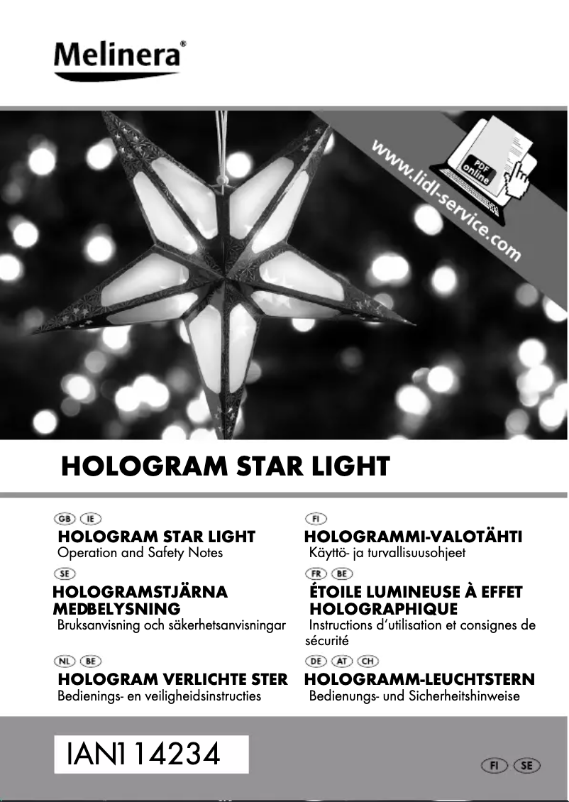 Page 1 of the manual User Manual Melinera IAN 114234