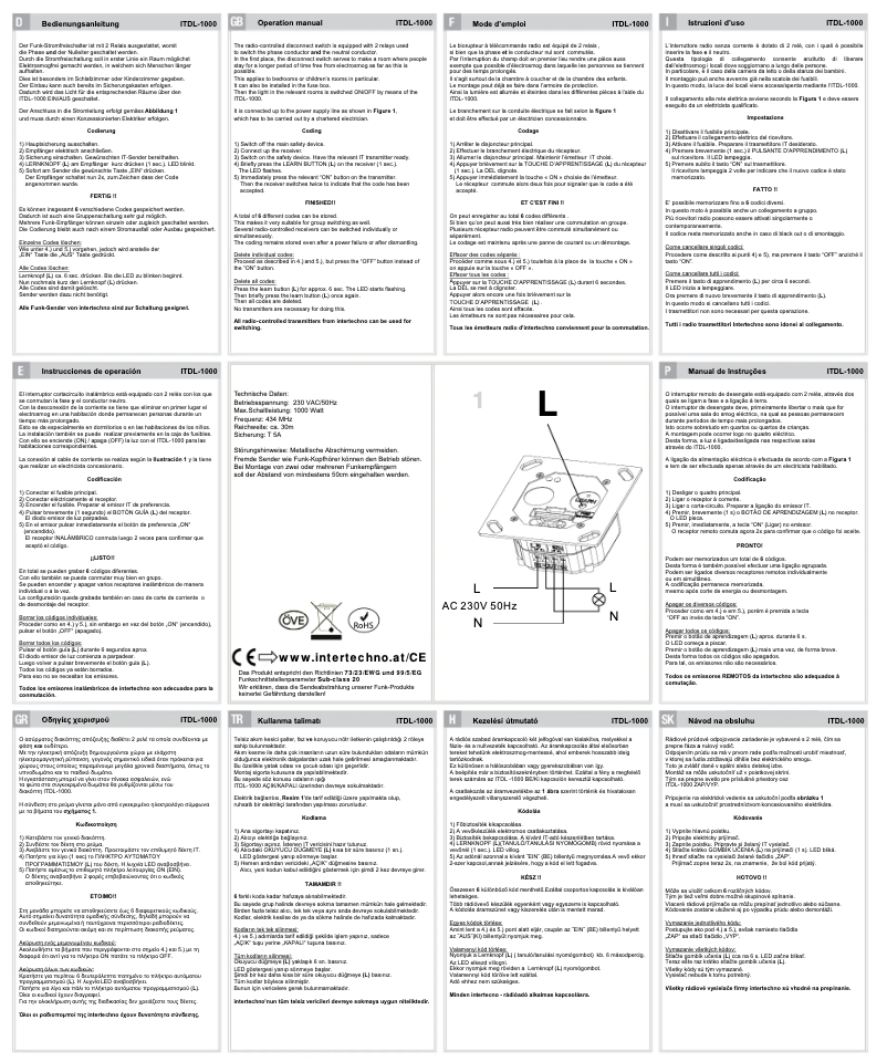 First page image of the manual for ITL-1000