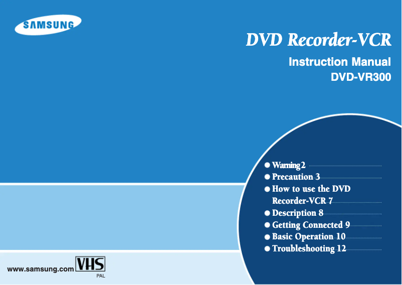Page 1 of the manual User Manual Samsung DVD-VR300