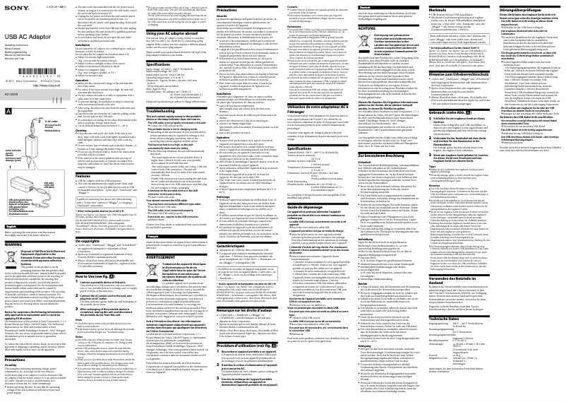 First page image of the manual for AC-UD20