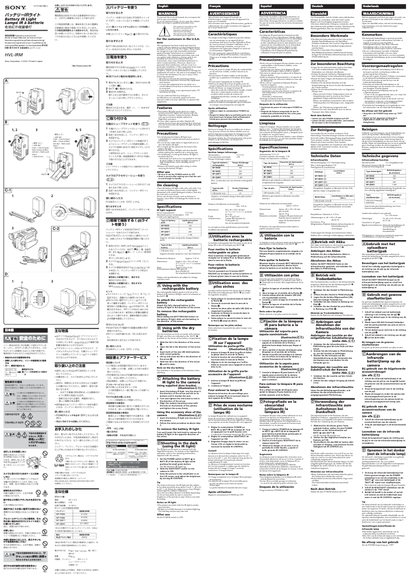 First page image of the manual for HVL-IRM