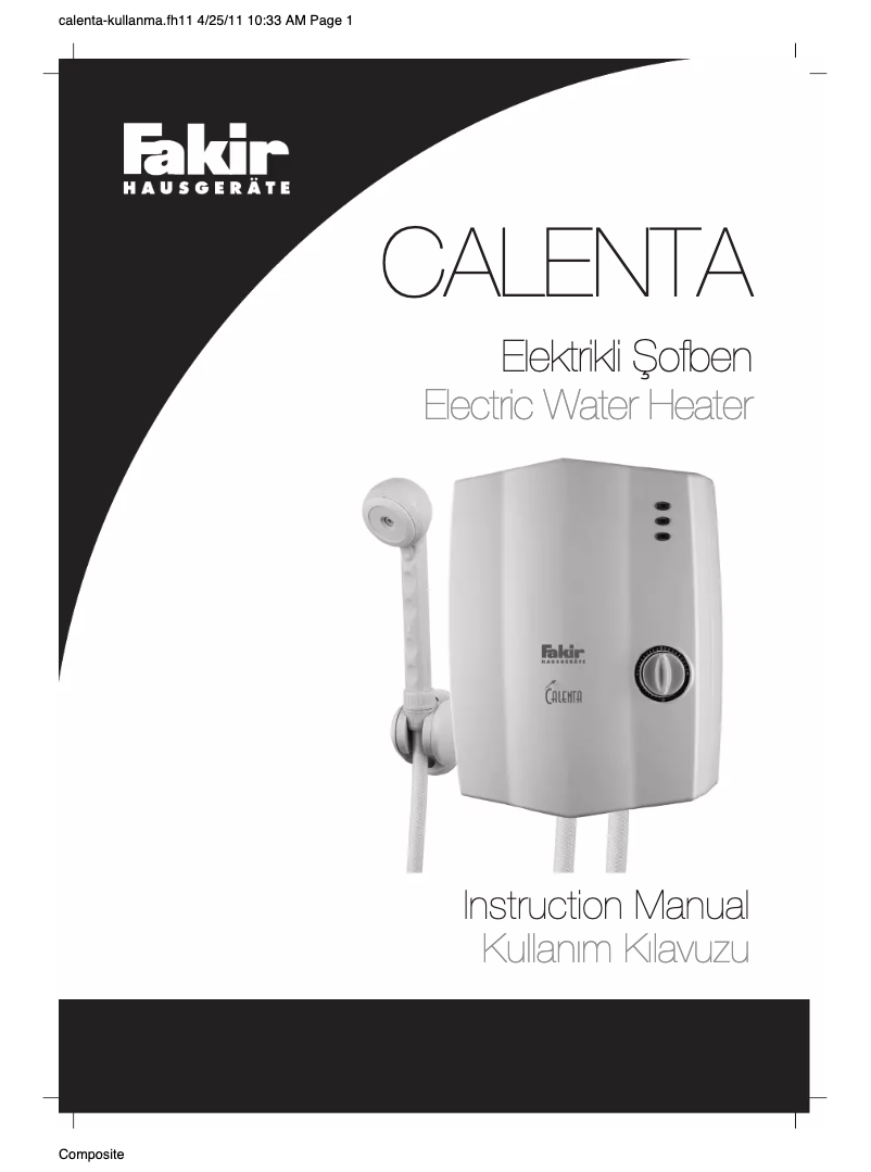 First page image of the manual for CALENTA