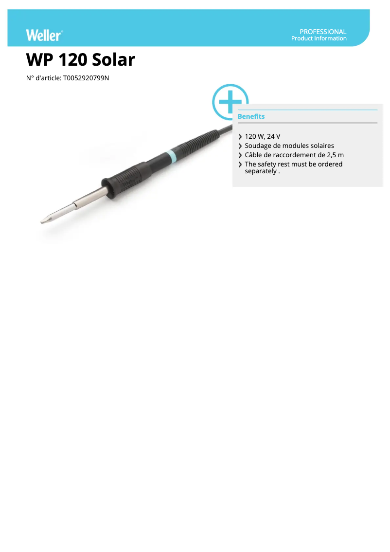 First page image of the manual for WP 120