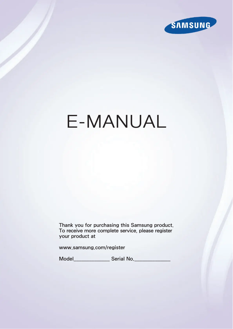 First page image of the manual for UN60H7150