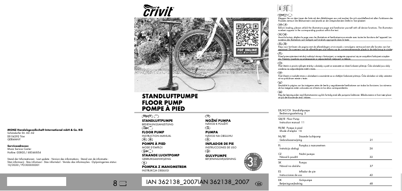 First page image of the manual for IAN 362138