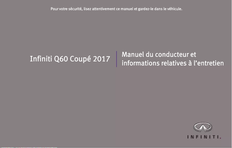 Page 1 of the manual User Manual Infiniti G Coupe (2017)