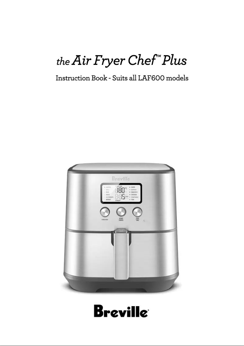 Page 1 of the manual User Manual Breville the Air Fryer Chef Plus LAF600