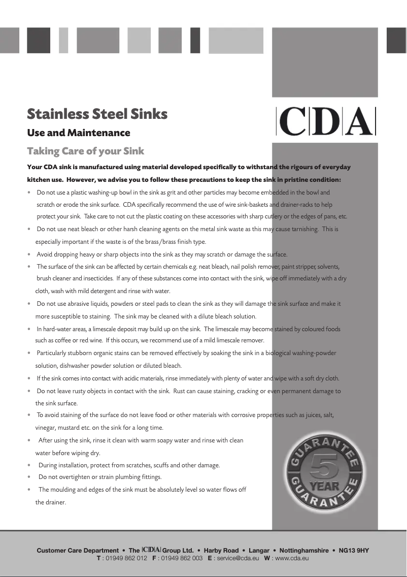 Page 1 of the manual User Manual CDA KSC24SS