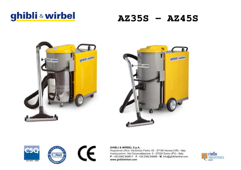 Page 1 of the manual Use and Maintenance Manual Ghibli & Wirbel AZ 45 400 V