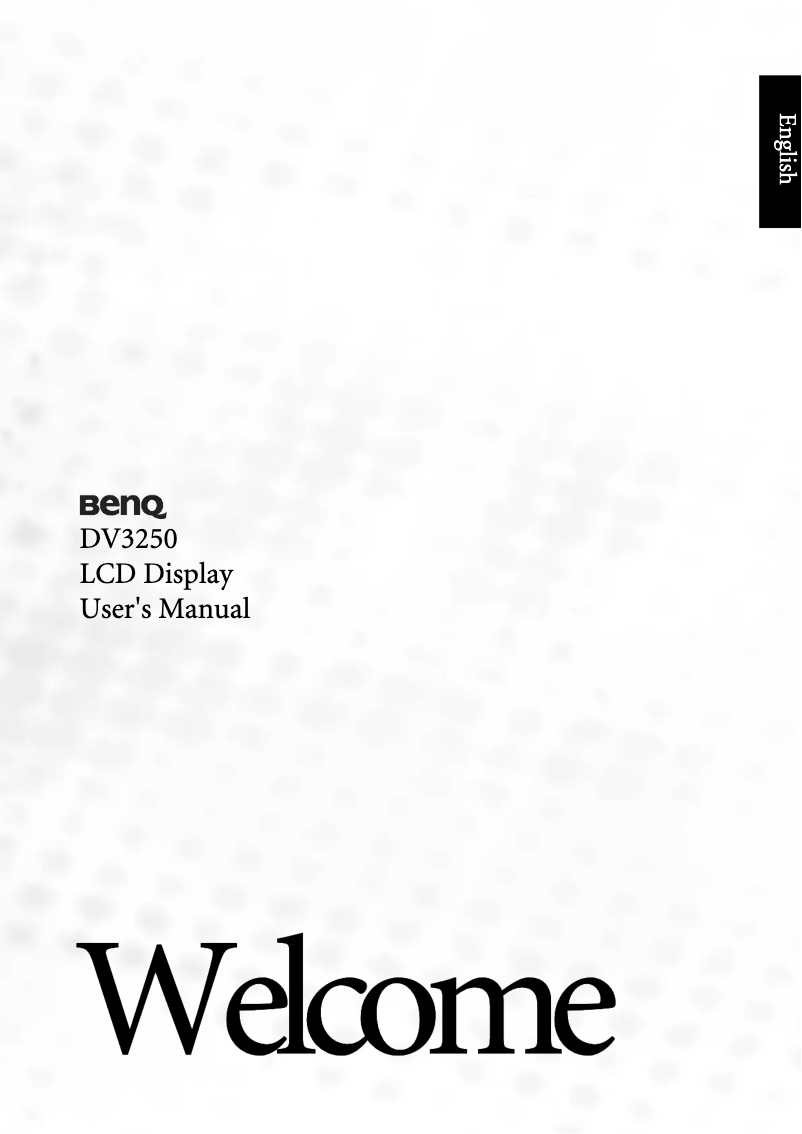 Page 1 de la notice Manuel utilisateur BenQ DV3250