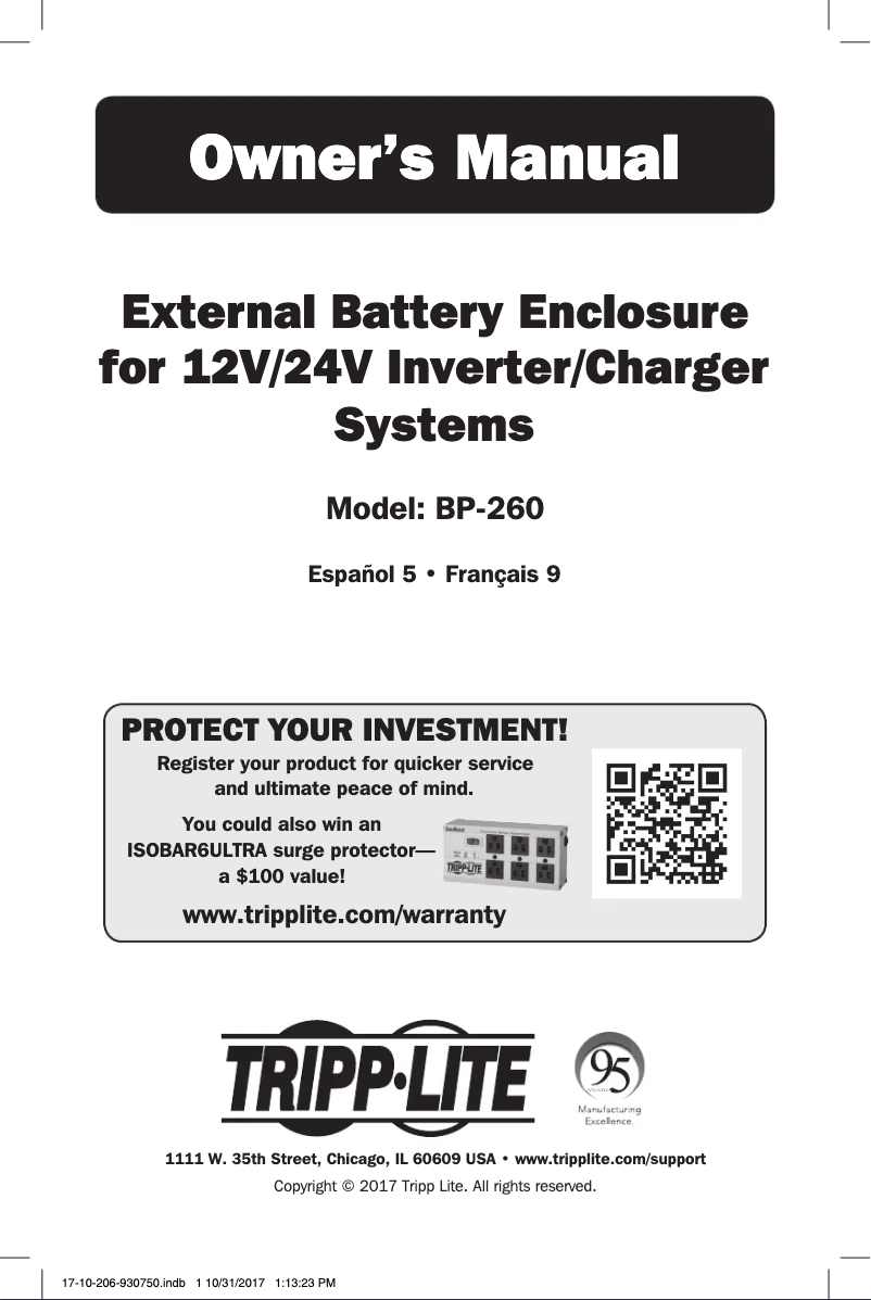 Page 1 of the manual User Manual Tripp Lite BP-260