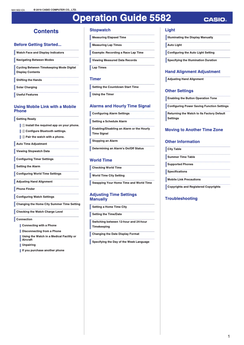 Page 1 of the manual User Manual Casio Edifice ECB-900DB-1AER