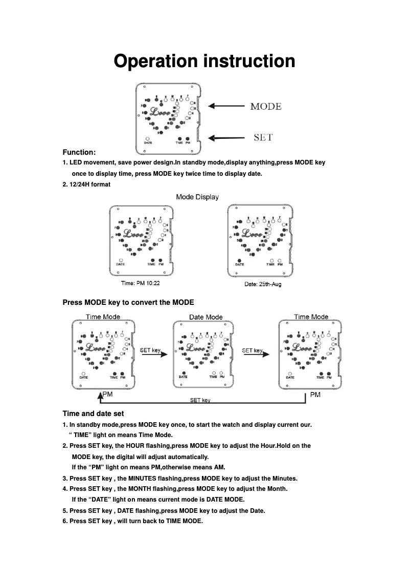 Page 1 of the manual User Manual Skmei 0952A