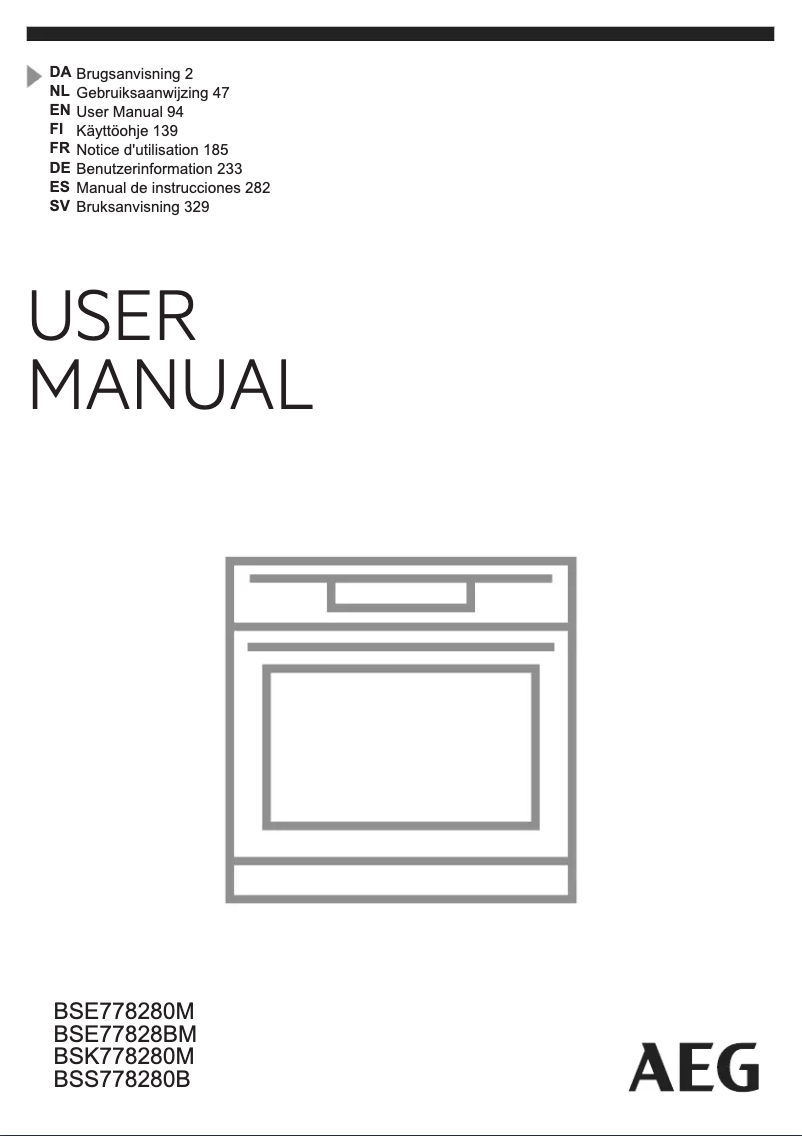 Page 1 of the manual User Manual AEG BSE77828BM