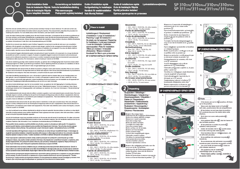 Page 1 of the manual User Manual Ricoh SP 311SFN