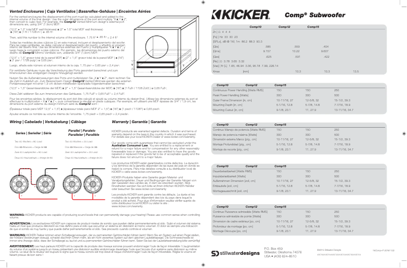 Page 1 de la notice Manuel utilisateur Kicker 43C84