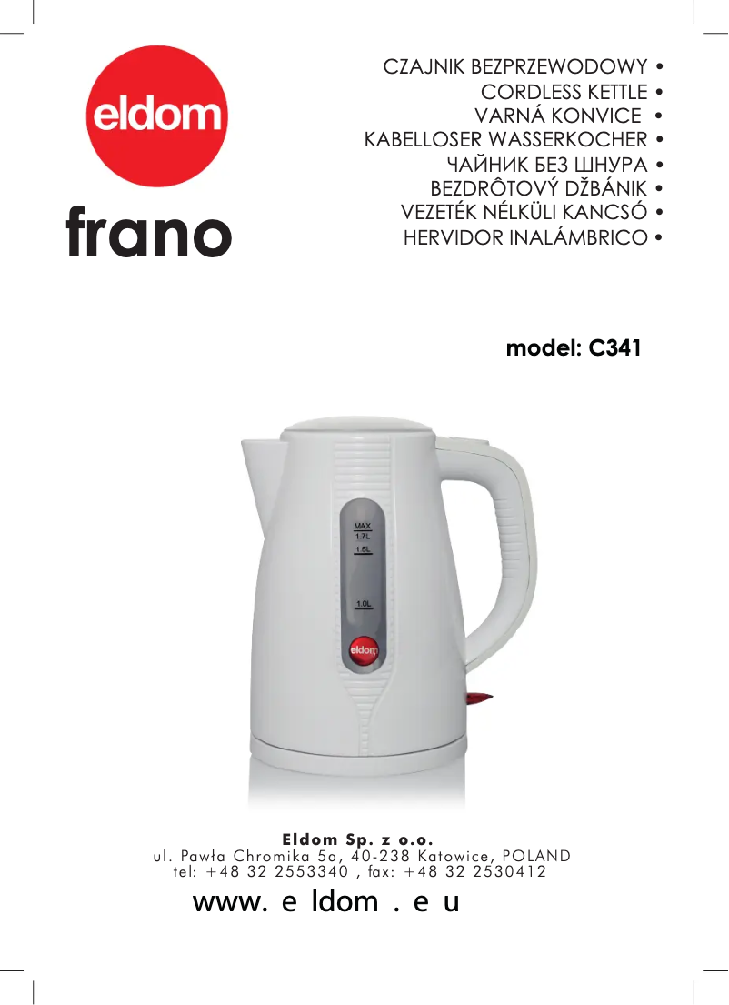 First page image of the manual for Frano C341