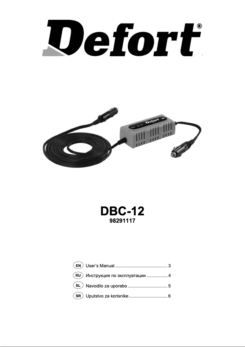 Page 1 of the manual User Manual Defort DBC-12