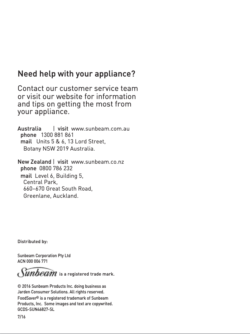 Page 1 of the manual User Manual FoodSaver VS4500