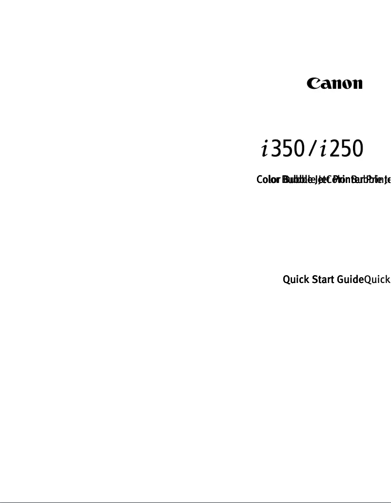 Page 1 of the manual User Manual Canon Bubble Jet i350