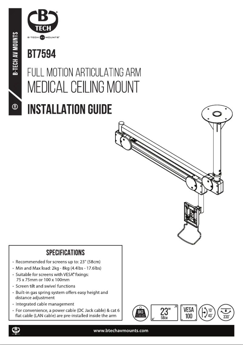 First page image of the manual for BT7594