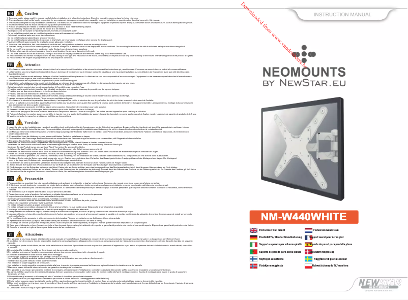 First page image of the manual for NM-W440