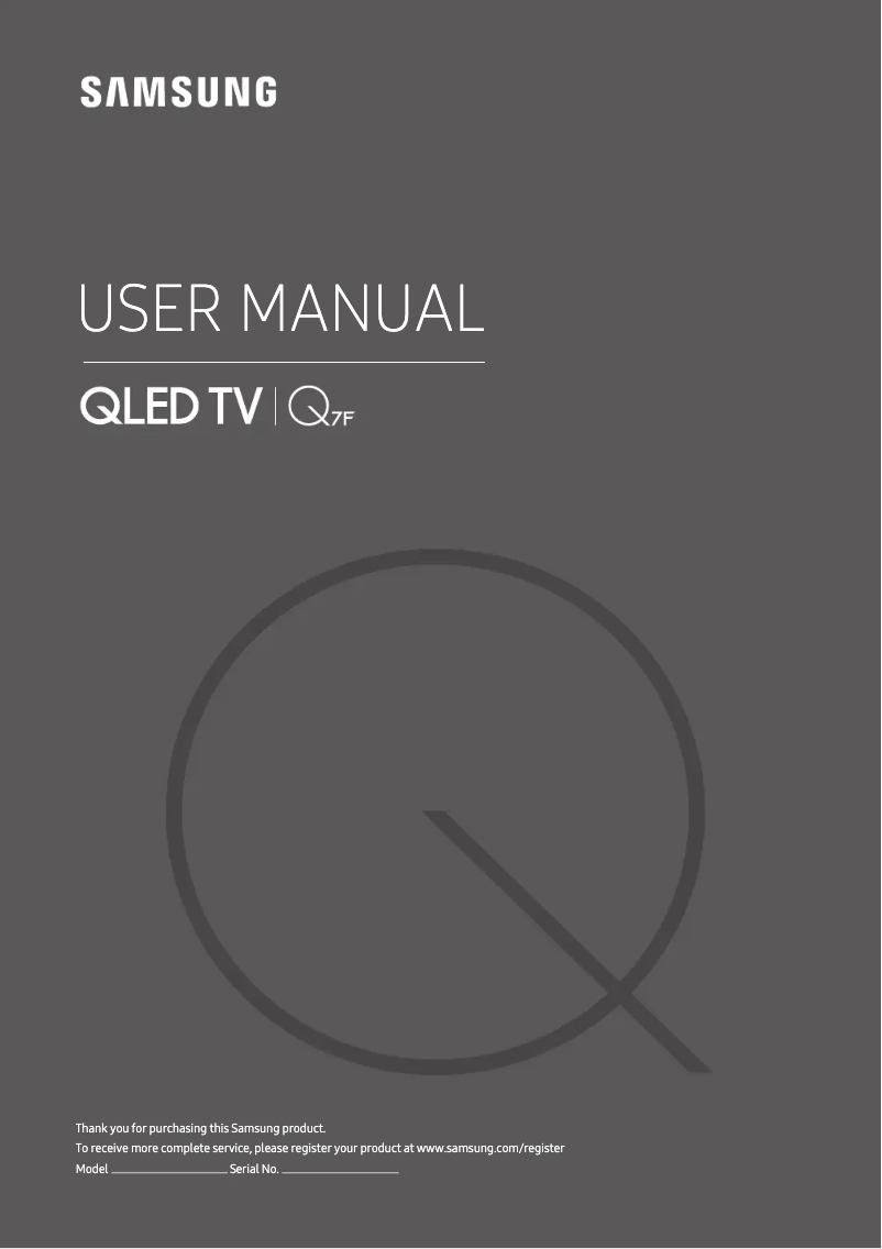 Page 1 of the manual User Manual Samsung QN65Q7FAMP