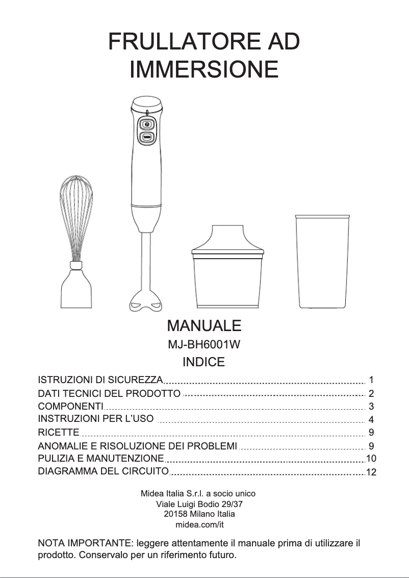 Page 1 of the manual User Manual Midea MJ-BH6001W