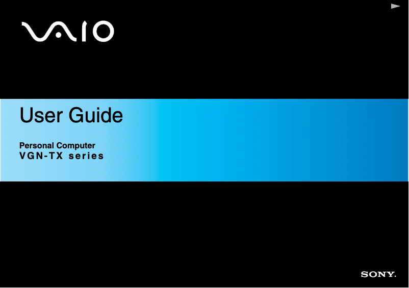 Page 1 of the manual User Manual Sony Vaio VGN-TX3XRP