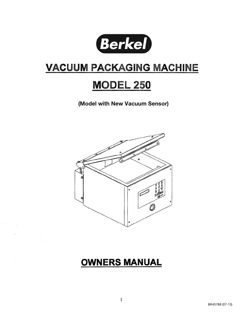 First page image of the manual for 250